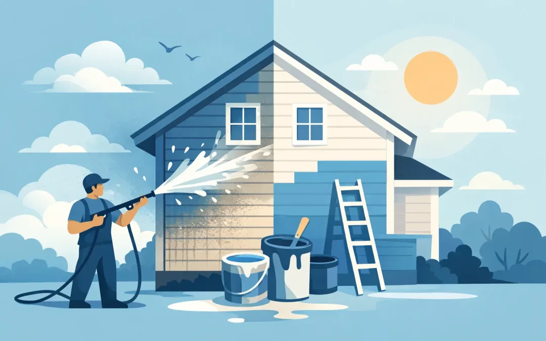 Why Power Washing a House Before Painting Matters